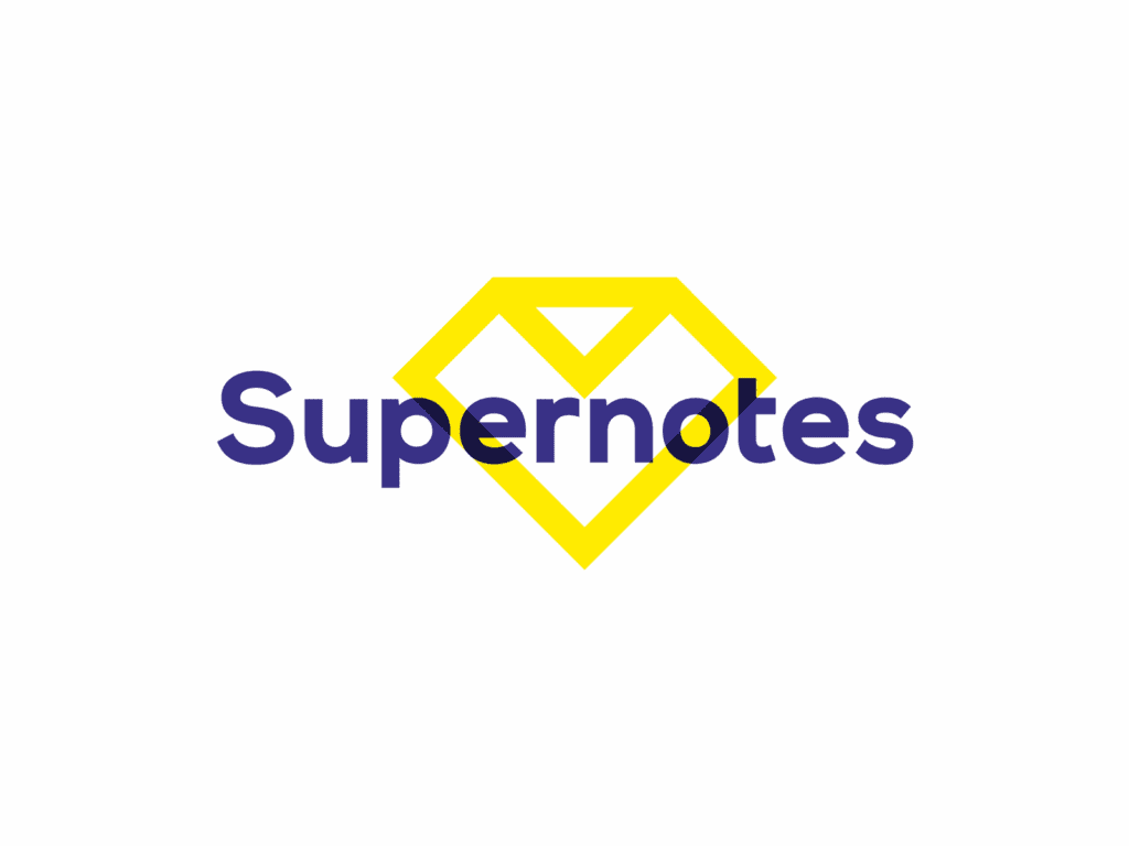 Supernotes Collaborative Notes App Superman Diamond Folded Note Logo Design By Alex Tass 4x Png